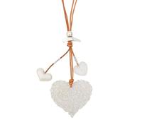 BISONBLUE Halskette für Damen Anhänger Frauen Herren Kette Pulloverkette Lange Ketten, Aufhängung, Liebesherz-Anhänger, Leder-Halskette Für Damen, Modisches Herz