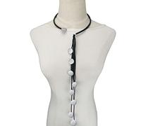 BISONBLUE Halskette für Damen Anhänger Frauen Herren Kette Pulloverkette Quaste Lange Halsketten Frauen Holz Handgemachte Original Halsketten Gummi Pullover Kette Zubehör