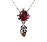 BISONBLUE Halskette Herren Anhänger Chain Ketten Dame Geschenk Gothic Vampire Blood Mysteriöse Accessoires Geschenk Goth Vintage Herz Rot Anhänger Farbe1