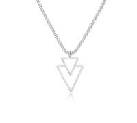 BISONBLUE Halskette Herren Anhänger Chain Ketten Dame Geschenk Mode Dreieck Anhänger Halskette Männer Einfache Breite 2,5Mm Box Kette Halskette Für Männer Geschenkmode Dreieck Anhänger Halskette