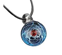 BISONBLUE Halskette Herren Anhänger Chain Ketten Dame Geschenk Mode Handgemachte Glaskugel Raum Universum Halskette Für Frauen Galaxy Solar System Anhänger Halskette Frauen