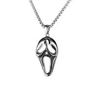 BISONBLUE Halskette Herren Anhänger Chain Ketten Dame Geschenk Street Personality Scream Fashion Skull Hip Hop Punk 1