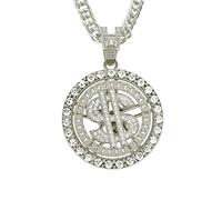 BISONBLUE Halsketten Anhänger Herren Schmuck Damen Kette Männer Frauen Hip-Hop personalisierte Trendige Halskette mit drehbarem Anhänger, Nachtclub-Accessoires s2