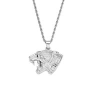 BISONBLUE Halsketten Anhänger Herren Schmuck Damen Kette Männer Frauen Hiphop Halskette mit Leoparden-Anhänger im Hip-Hop-Stil für Herren
