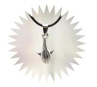 BISONBLUE Halsketten Anhänger Herren Schmuck Damen Kette Männer Frauen Meereslebewesen Anhänger Halskette Charm Boho Walhai Schwarze Halskette für Männer Frauen Wikinger AntikSilber