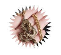 BISONBLUE Halsketten Anhänger Herren Schmuck Damen Kette Männer Frauen Retro-Halskette mit Drachen-Anhänger im chinesischen Stil für Männer und Frauen, Hip-Hop-Punk-Stil, Geschenk in Goldfa