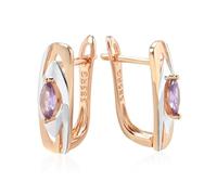 BISONBLUE Ohrringe Damen Ohrhänger Ohrstecker Modische Bunte Stein Ohrringe Für Frauen Weiß Natürlichen Zirkon Lila