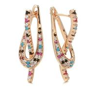 BISONBLUE Ohrringe Damen Ohrhänger Ohrstecker Modische Bunte Zirkon Ohrringe Für Frauen Glänzende Accessoires Colourfulzircon