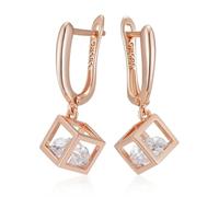 BISONBLUE Ohrringe Damen Ohrhänger Ohrstecker Modische Einfache Hohlen Quadratischen Baumeln Ohrringe Für Frauen Natürliche Zirkon Zubehör H2032