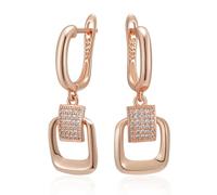 BISONBLUE Ohrringe Damen Ohrhänger Ohrstecker Modische Glänzend Quadrat Lange Ohrring Für Frauen Glänzende Natürliche Zirkon Zubehör H1980