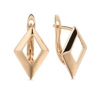 BISONBLUE Ohrringe Damen Ohrhänger Ohrstecker Modische Glänzende Ohrringe Einfache Hohle Rauten Ohrringe Für Frauen Rosegoldcolor