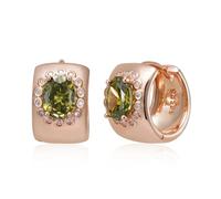 BISONBLUE Ohrringe Damen Ohrhänger Ohrstecker Modische Kristall Olivgrün Zirkon Runde Ohrringe Für Frauen Mode-Accessoires Olivegreenzircon