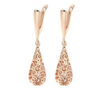 BISONBLUE Ohrringe Damen Ohrhänger Ohrstecker Modische Lange Ohrringe Ungewöhnliche Hohle Blume Tägliche Ohrringe Für Frauen Rosegoldcolor