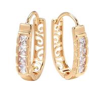 BISONBLUE Ohrringe Damen Ohrhänger Ohrstecker Modische Mode Natürliche Zirkon Ohrringe Frauen Hohl Blume Tropfen Ohrringe 585Rosegold