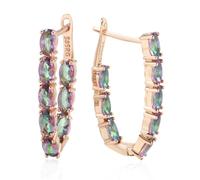 BISONBLUE Ohrringe Damen Ohrhänger Ohrstecker Modische Ovale Bunte Stein-Lange Tropfenohrringe Für Frauen, Modischer Natürlicher Zirkon Mit Einfachem H1475-Bunt