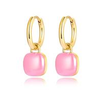 BISONBLUE Ohrringe Damen Ohrhänger Ohrstecker Modische Quadratische Charm-Ohrringe Blau Schwarz Weiß Ohrring Für Frauen E22086G-Pink