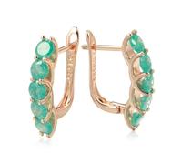 BISONBLUE Ohrringe für Damen Damenohrringe Damen-Ohrstecker Frauen S925 Modeaccessoires Runde Smaragd-Tropfenohrringe Für Damen, Luxuriöser Natürlicher Zirkon Mit Grünen Ohrringen