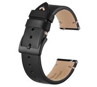 BISONSTRAP Distressed Leder Uhrenarmband, Uhren Armband für Herren, Schnellverschluss Federstege, 22mm, Schwarz (Schwarze Schnalle)