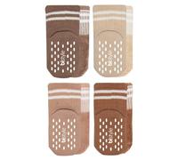 bistyle Baby Tennissocken 4er Pack mit ABS | Frottee | Anti-Rutsch Beige Mix Gestreift 0-6 monate (16-19 cm)
