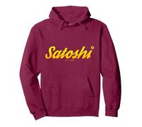 Bitcoin Satoshi Nakamoto Crypto BTC Pullover Hoodie, Unisex für Erwachsene, Kastanienbraun, XXL