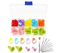 BITEYI 50 Stück Strick Häkeln Locking Stitch Maschenmarkierern Nadel und 20 Stück 2 größen Stricknadeln Spitzenschoner 9 Stück 3 größen Groß Auge Stumpfe Nadel
