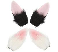 BIUDECO 2 Paar Hasenohren Haarspangen Plüsch Cosplay Accessoires für Karneval Halloween und Festivalkostüme