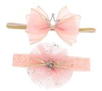 BIUDECO 2 Stück-pack Neugeborenen Haarbänder Mädchen Prinzessin Stirnband aus Flexiblem Polyester Leicht und Modisch für Täglichen Gebrauch und Besondere Anlässe