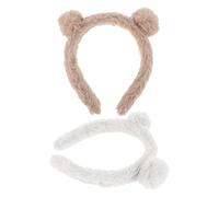 BIUDECO 2 Stück-pack Plüsch Bärenohren Stirnband Weiches Spa Haarband für Damen zum Schminken und Gesichtwaschen Flauschiges Tierohren Haarband für Kosmetik und Partys