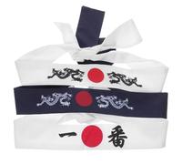 BIUDECO 3 Stück pack Japanische Stirnbänder aus Polyester Wiederverwendbar und Waschbar für Karate Training und Kochen Einfaches Japanisches Design in Verschiedenen Farben