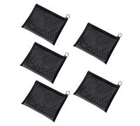 BIUDECO 5 Stück Pack Kosmetiktaschen aus Netzgewebe Mittlere Kulturbeutel mit Reißverschluss Tragbare Reisekosmetiktasche für Zuhause und Unterwegs Schwarze Organizer Tasche