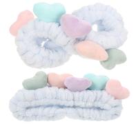 BIUDECO Herz Stirnband 2 Stück Gesichtswasch Haarband Elastisch Plüsch Spa Make Up Stirnbänder für Damen und Mädchen Hautfreundlich und Vielseitig für Sport Yoga und Hautpflege