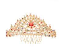 BIUDECO Vintage Haarkamm Krone für Damen Traditioneller Thailändischer Braut Schmuck aus Leichtem Metall mit Kronenmotiv Haarschmuck für Hochzeit Party und Festtagsfrisuren