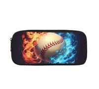 Biyejit Baseball-Feuer-Federmäppchen für Kinder, Schule, Büro, Klassenzimmer, Reisebedarf, Kulturbeutel, Schreibwaren-Tasche für Teenager, Jungen, Mädchen, Geschenk zum Schulanfang