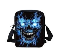 Biyejit Damen Herren Kuriertasche Kinder Crossbody Umhängetasche mit verstellbarem Riemen, seitliche Geldbörse, Münztasche für Handy, Reisepass, Skull Lightning