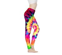 Biyejit Damen-Leggings, Yogahose mit hohem Taillenbund, Workout-Leggings, Batik, XL