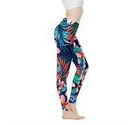 Biyejit Damen-Leggings, Yogahose mit hohem Taillenbund, Workout-Leggings, Blumenblätter, XXX-Large
