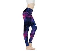 Biyejit Damen-Leggings, Yogahose mit hohem Taillenbund, Workout-Leggings, Galaxie-Stern-Muster., XS
