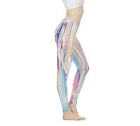 Biyejit Damen-Leggings, Yogahose mit hohem Taillenbund, Workout-Leggings, Marbles, S