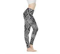 Biyejit Damen-Leggings, Yogahose mit hohem Taillenbund, Workout-Leggings, Schlangenleder-Optik, XXX-Large