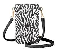 Biyejit Damen Touchscreen-Handtasche mit transparentem Fenster, Schutz, kleine Geldbörse, Crossbody-Tasche, Zebra Skin