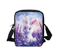 Biyejit Damen- und Herren-Messenger-Taschen Kinder-Umhängetasche mit verstellbarem Riemen Seitentasche Münzgeldbeutel für Telefon und Reisepass, hase