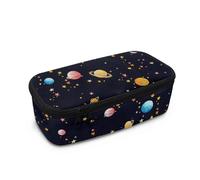 Biyejit Federmäppchen für Kinder, großes Fassungsvermögen, mit Reißverschluss, tragbar, Kosmetik, Make-up, Münzen, Geldbörse für Teenager, Jungen, Mädchen, Planet, Einheitsgröße, Taschen-Organizer