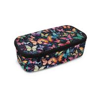 Biyejit Federmäppchen für Kinder, hohe Kapazität, Halter mit Reißverschluss, multifunktionale Make-up-Tasche für Schule, Büro, Reisen, Schmetterling, Einheitsgröße, Taschen-Organizer