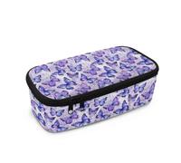 Biyejit Federmäppchen für Kinder, hohe Kapazität, Halter mit Reißverschluss, multifunktionale Make-up-Tasche für Schule, Büro, Reisen, schmetterling, Einheitsgröße, Taschen-Organizer