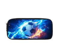 Biyejit Federmäppchen für Kinder, Motiv: Feuerfußball, Kosmetik, Make-up, Münzen, Geldbörse für Damen, Kulturbeutel, Schreibwaren-Tasche für Teenager, Jungen, Mädchen, Geschenk zum Schulanfang