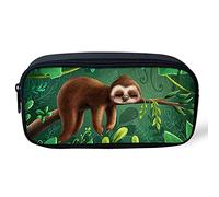 Biyejit Federmäppchen für Kinder, niedlicher Faultier-Druck, Stifteetui, Münztasche, Geldbörse