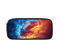 Biyejit Federmäppchen mit Feuer-Rugby-Federmäppchen, für Kinder, Schule, Büro, Klassenzimmer, Reisebedarf, Kulturbeutel, Schreibwaren-Tasche für Teenager, Jungen, Mädchen, Geschenk zum Schulanfang