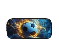 Biyejit Federmäppchen mit Galaxie-Fußball-Design, für Kinder, Kosmetik, Make-up, Münzen, Geldbörse für Damen, Kulturbeutel, Schreibwaren-Tasche für Teenager, Jungen, Mädchen, Geschenk zum Schulanfang