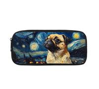 Biyejit Federmäppchen mit Mops-Motiv, für Kinder, Schreibwaren, Pinsel-Organizer, Kulturbeutel, Schreibwaren-Tasche für Teenager, Jungen, Mädchen, Geschenk zum Schulanfang