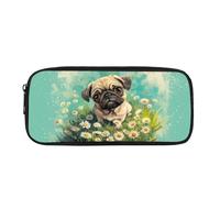 Biyejit Federmäppchen mit Mops-Motiv, für Kinder, Schule, Büro, Klassenzimmer, Reisezubehör, Kulturbeutel, Schreibwaren-Tasche für Teenager, Jungen, Mädchen, Geschenk zum Schulanfang